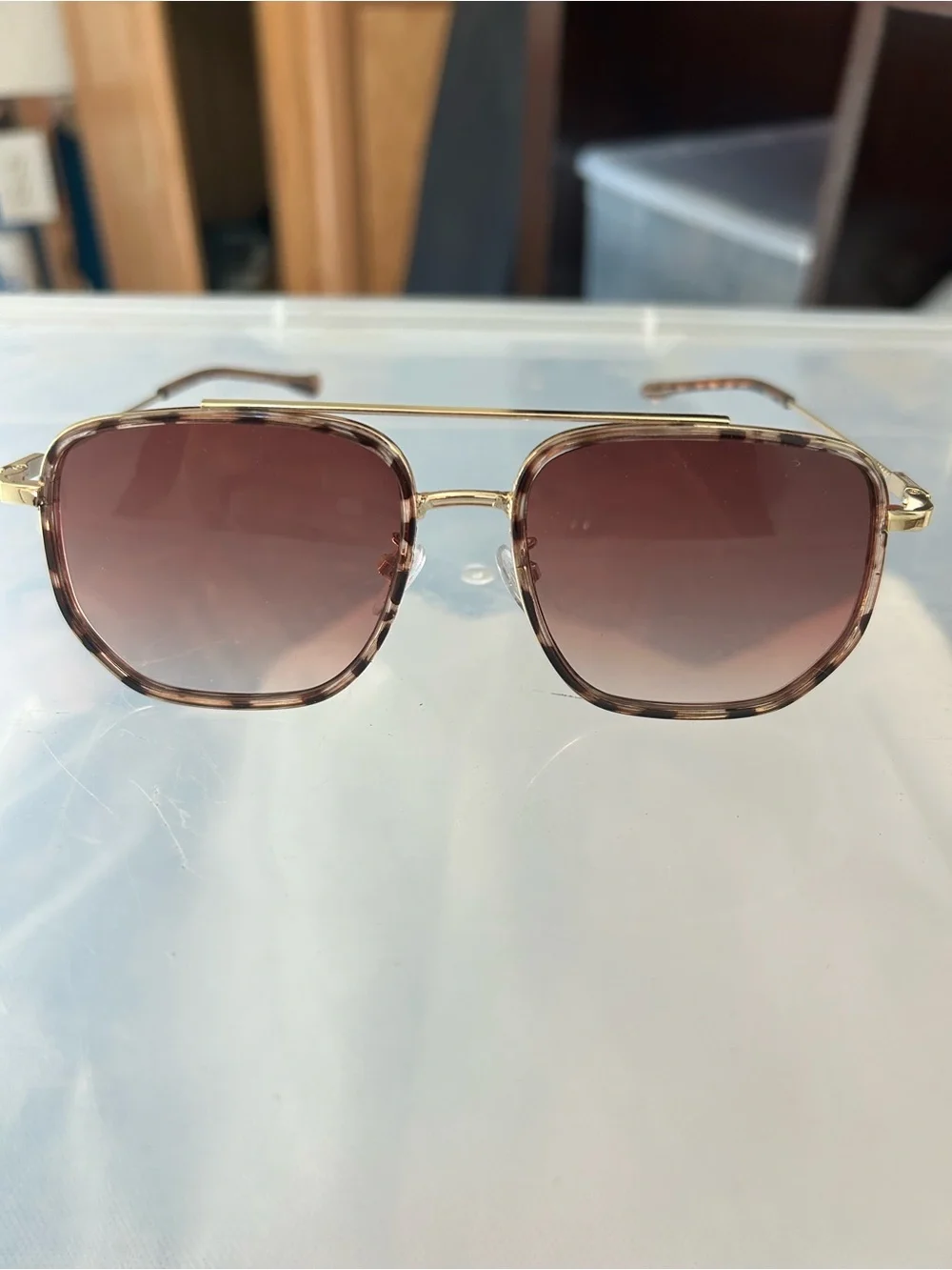 Fashion Brown Gradient Lens Square Sunglasses